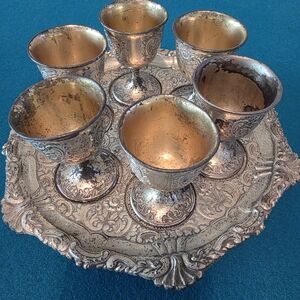 Elegant Silver and Gold Goblet Set